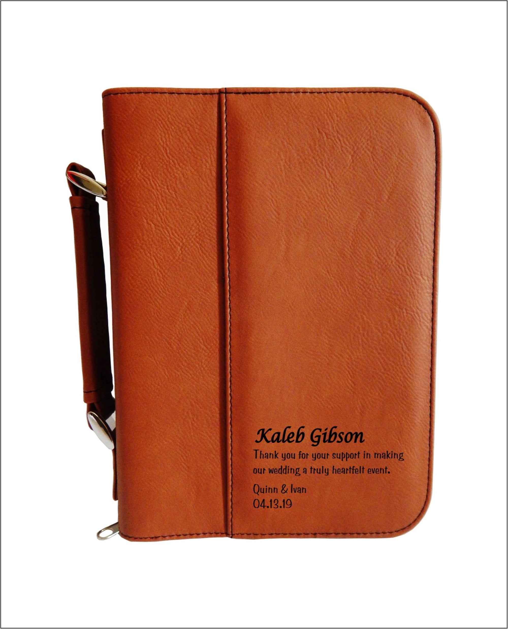 Wedding Officiant Gift for Pastor | Priest Personalized Engraved Bible Cover