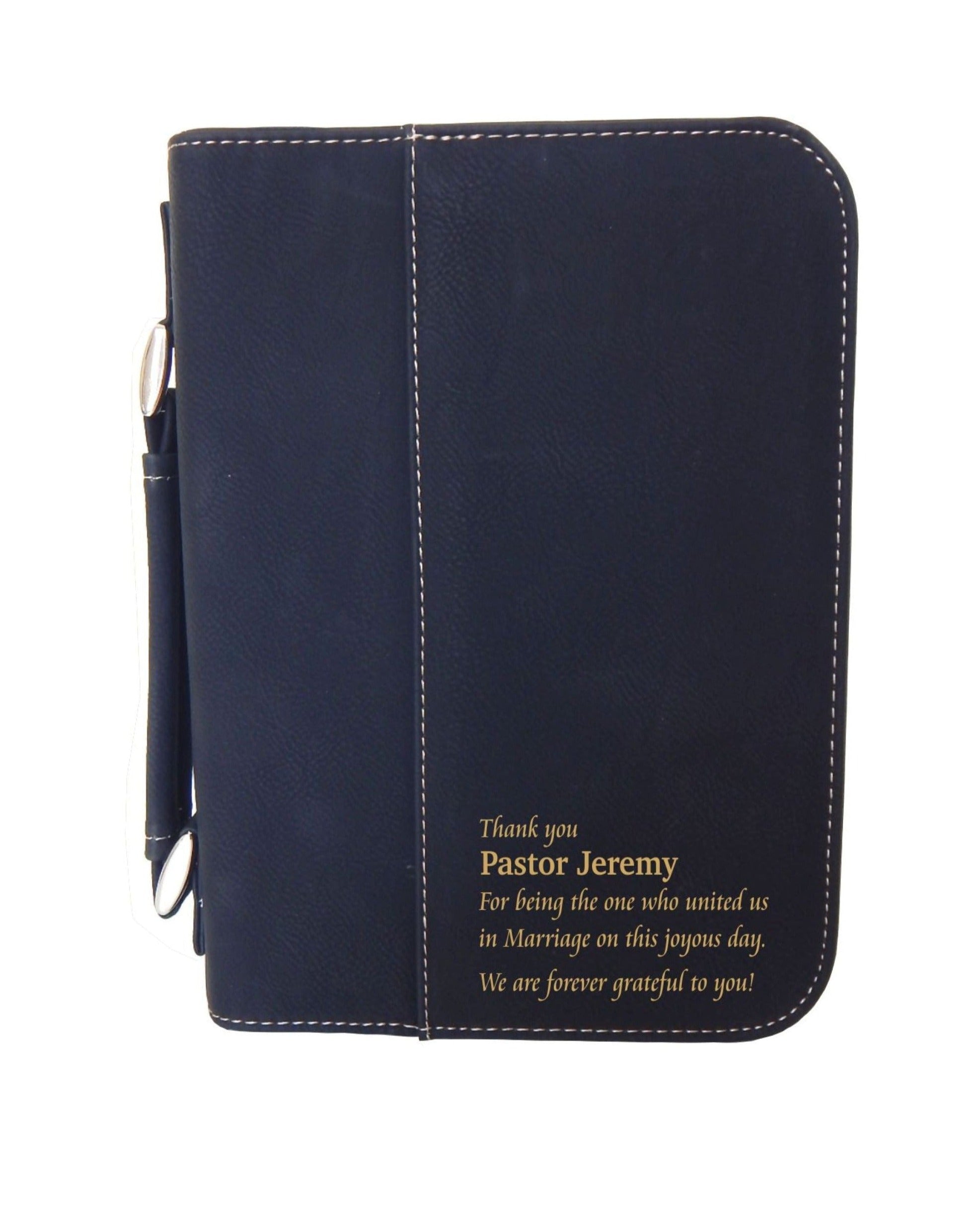 Wedding Officiant Gift | Pastor Thank You Personalized Bible Cover