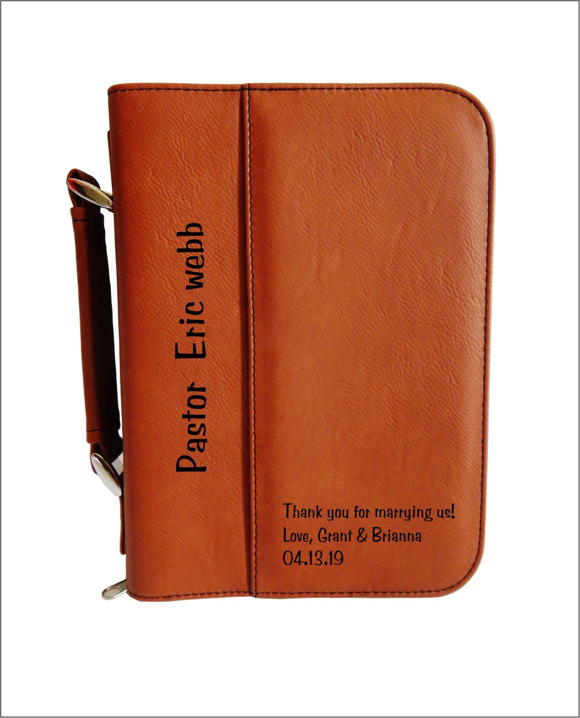 Officiant Wedding Gift for Pastor | Personalized Thank you Bible Case
