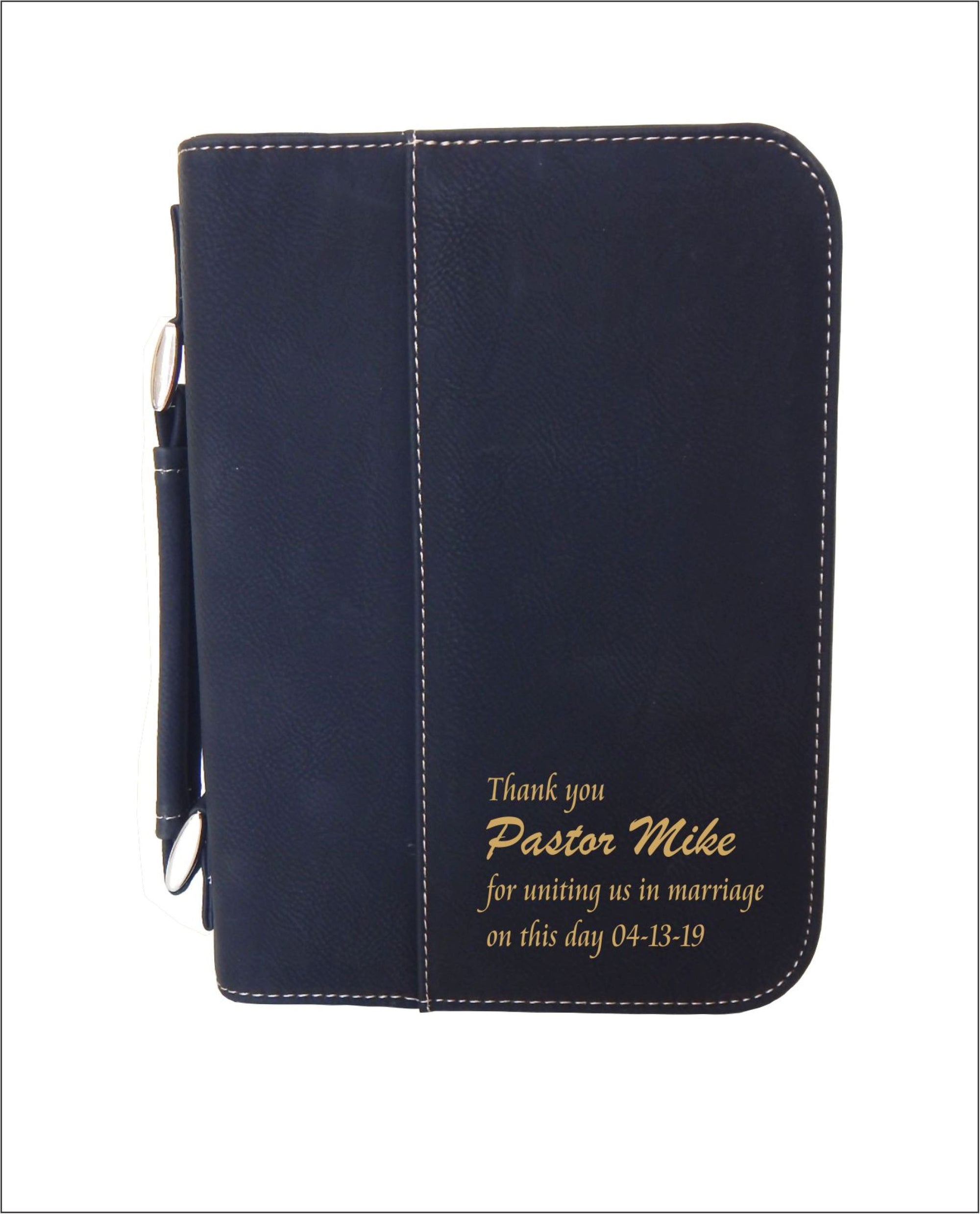 Wedding Gift for Pastor | Officiant Gifts | Personalized Priest Leather Bible Cover