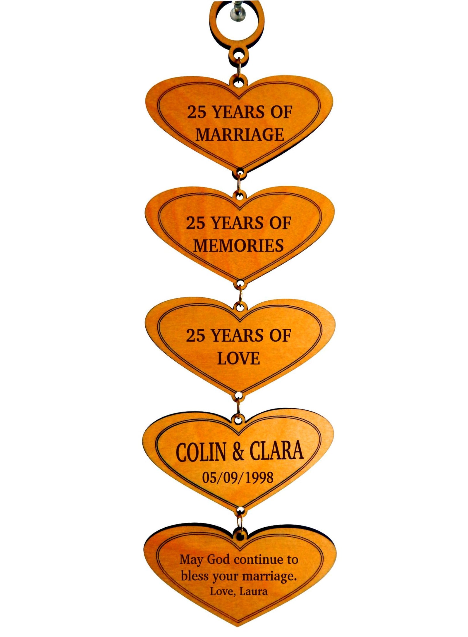 Unique 25th Anniversary Gift for Couple | Engraved Decorative Plaque