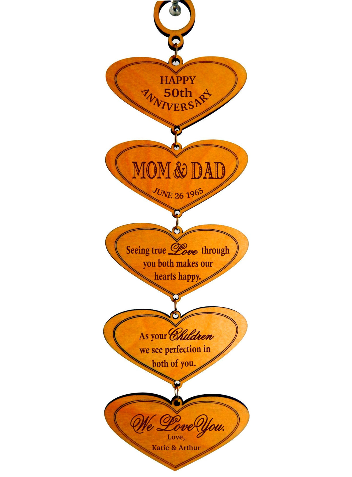50th Anniversary Gift for Parents | Grandparents 50 Years of Marriage Engraved Plaque