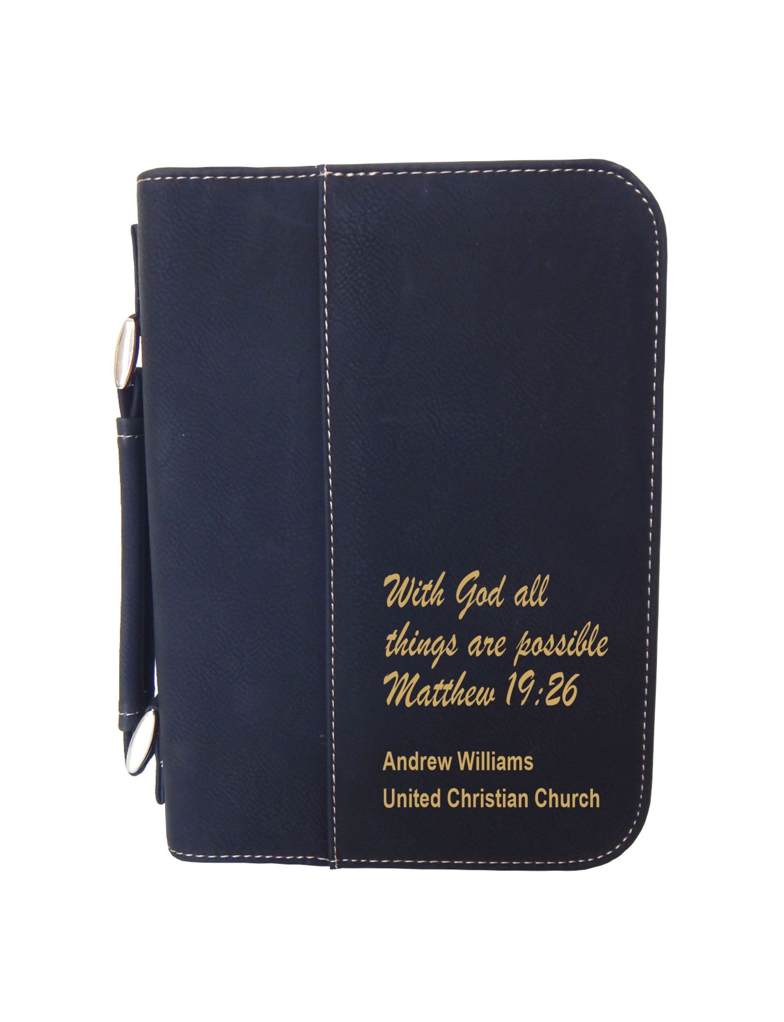 Engraved Leather Bible Cover Pastor's Wife Appreciation Gift