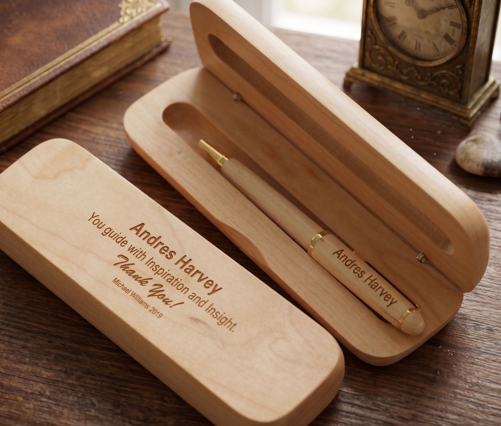 Engraved Coworker Wooden Pen: Personalized Corporate Gift for Mentor WMPEN46