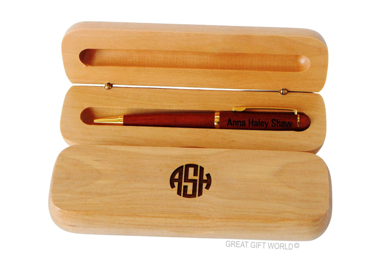 Monogrammed Wooden Pen Set | Engraved Graduation Gift