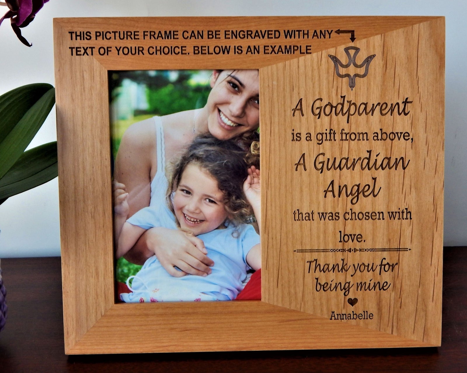 Godparent Baptism Gift | Godparents Picture Frame | Personalized Frames 4X6 5X7