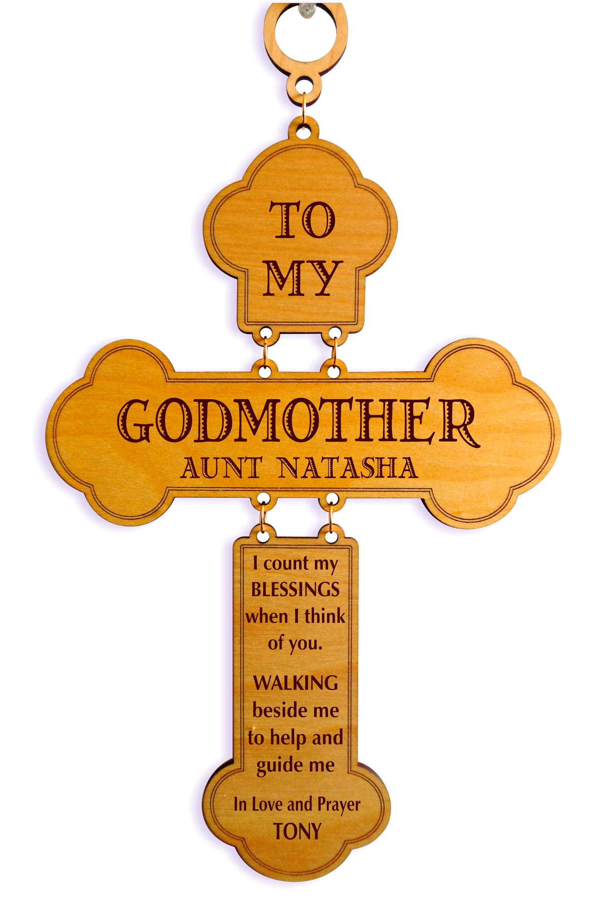 Godmother Mother&#39;s Day Gift | Personalized Baptism Cross