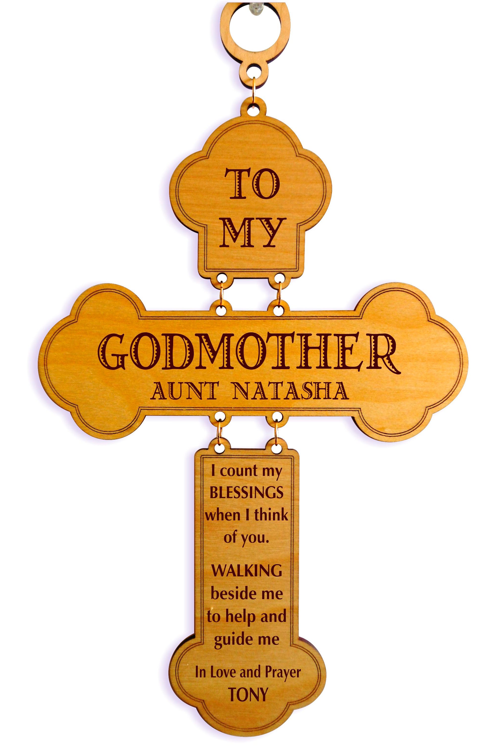Godmother Mother's Day Gift | Personalized Baptism Cross