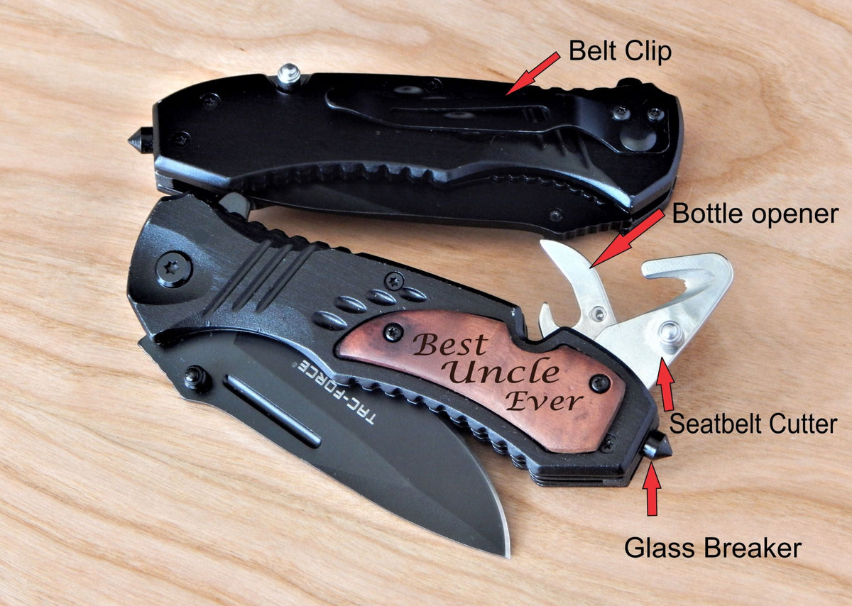 Engraved Pocket Knife Gift for Uncle | Best Uncle Ever Knives for Men