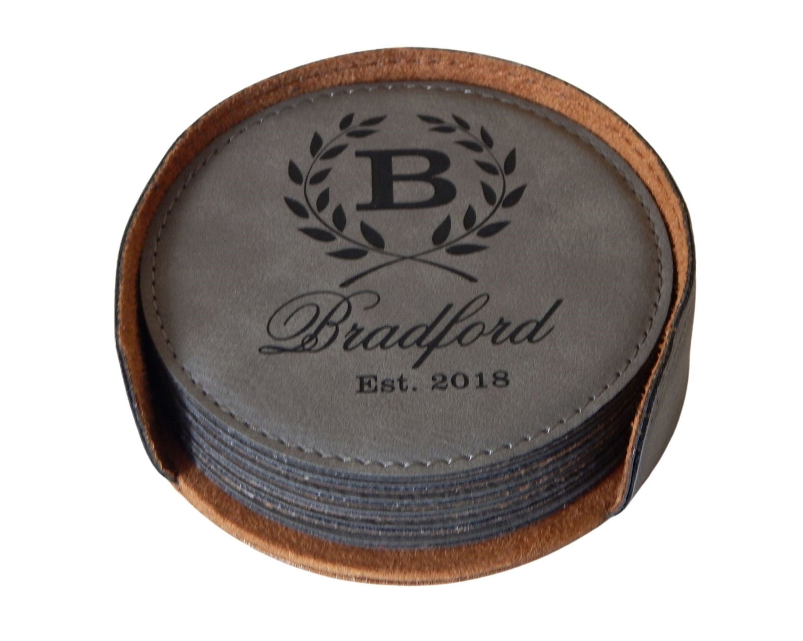 Personalized Leather Coasters for Couple