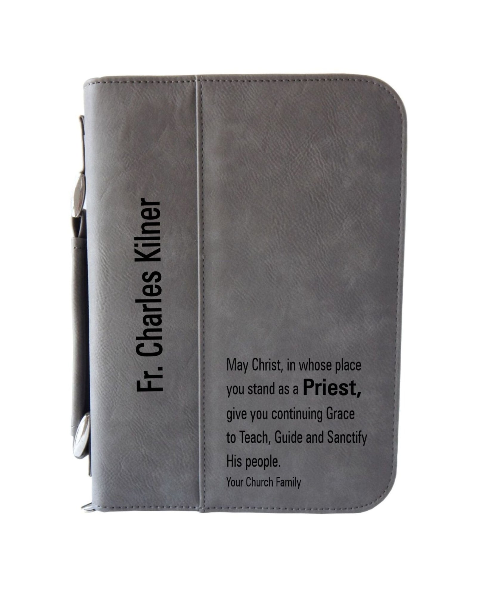 Personalized Leather Bible Cover Gift for Priest, BCL010