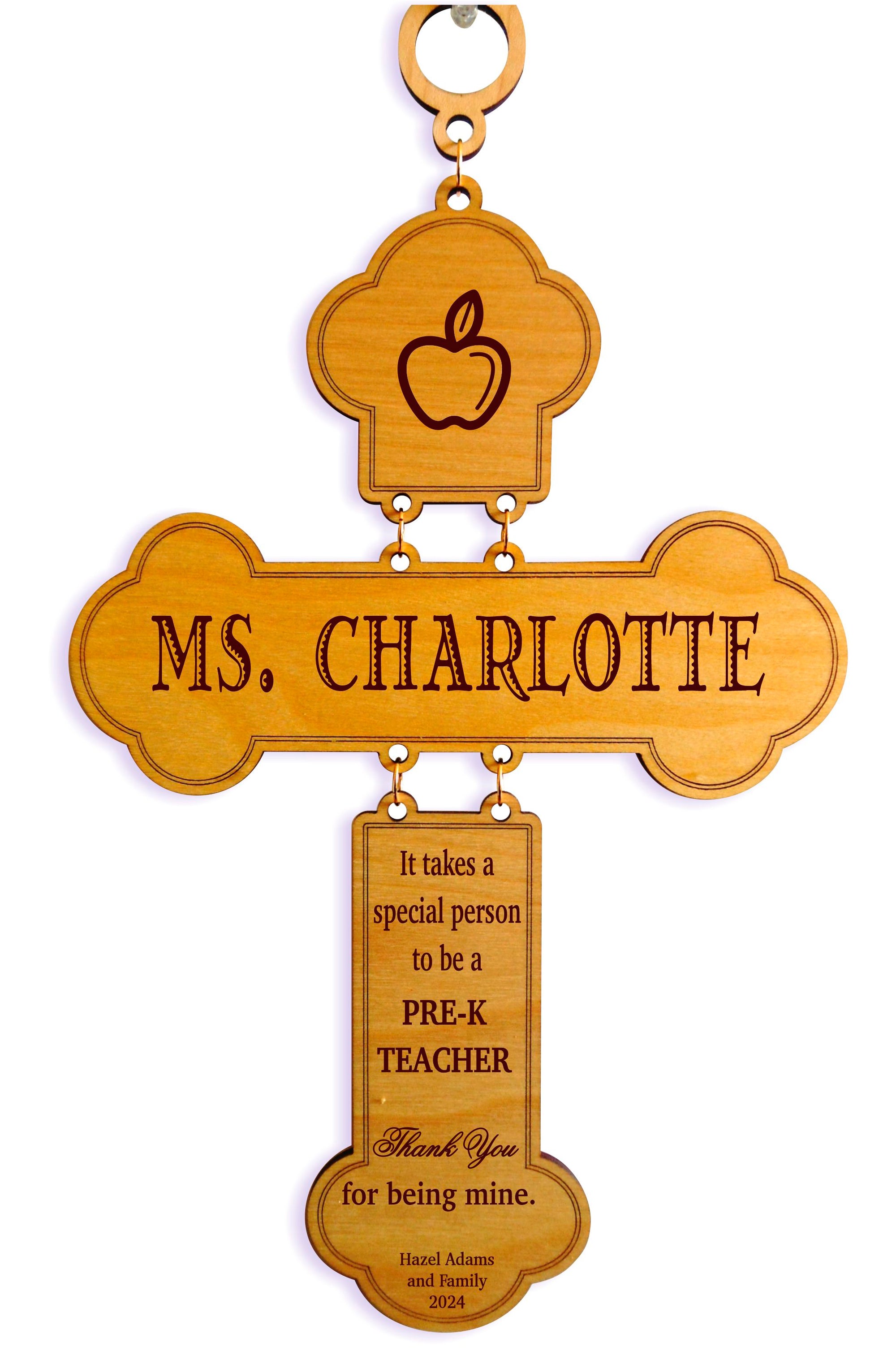 Personalized Teacher Gift for Preschool | Daycare Teachers End of the Year Cross GDT6