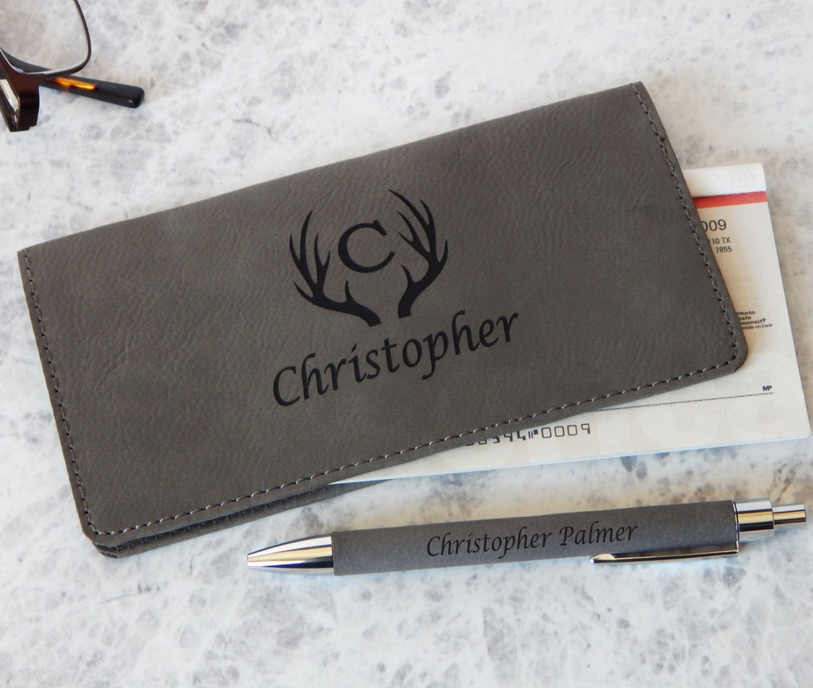 Personalized Dad Checkbook Holder | Custom Husband Cover Gift CBD1