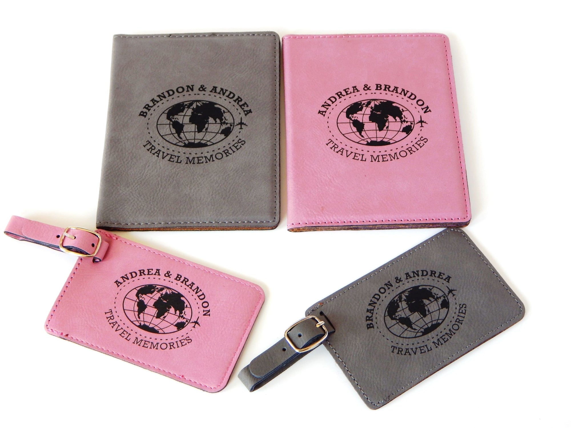 Mr. and Mrs. Personalized Passport Covers and Luggage Tags