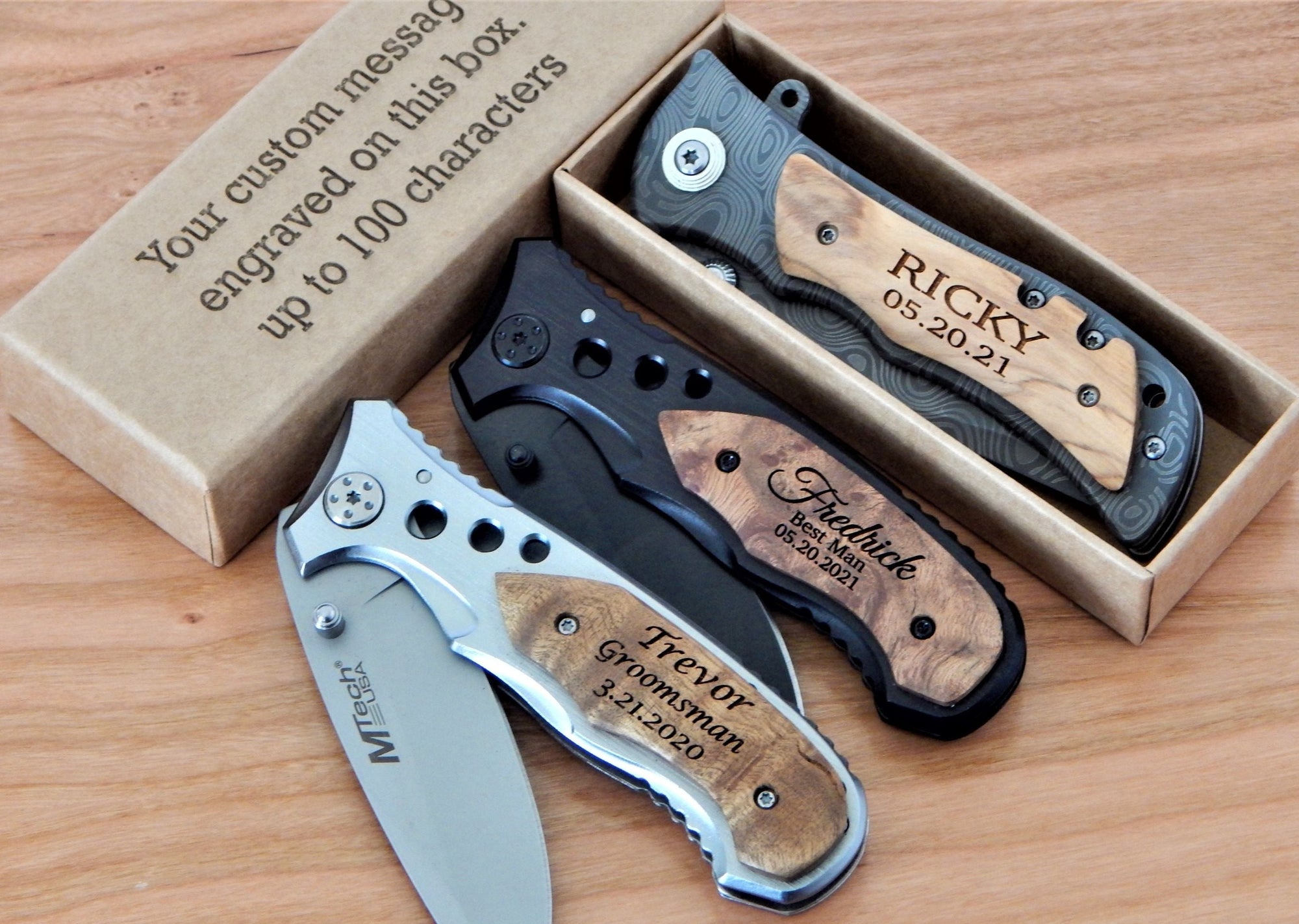 Engraved Groomsmen Gift | Custom Pocket Knife for Best Man