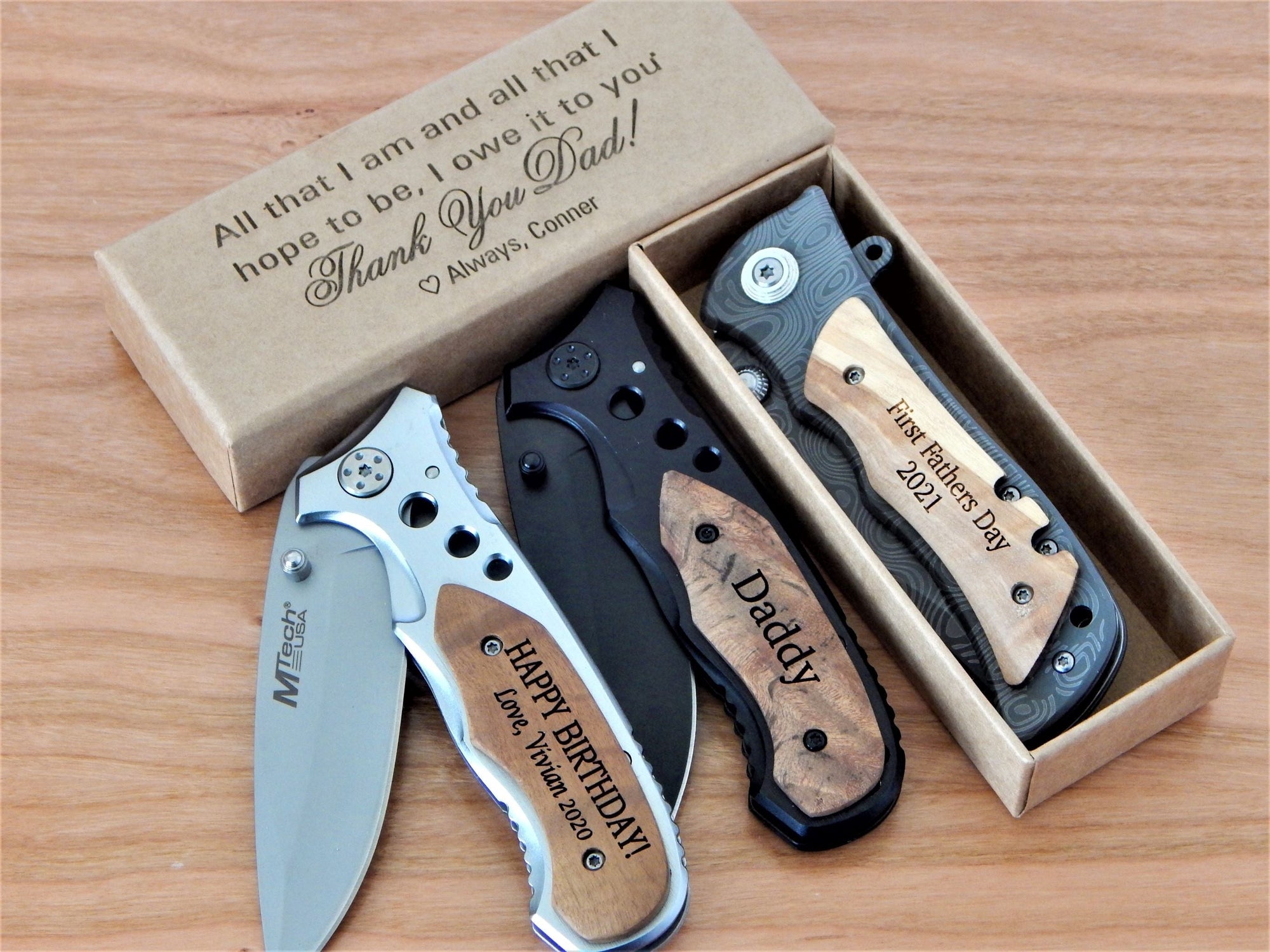 Anniversary Gift for Men | Personalized Knives | Engraved Pocket Knife