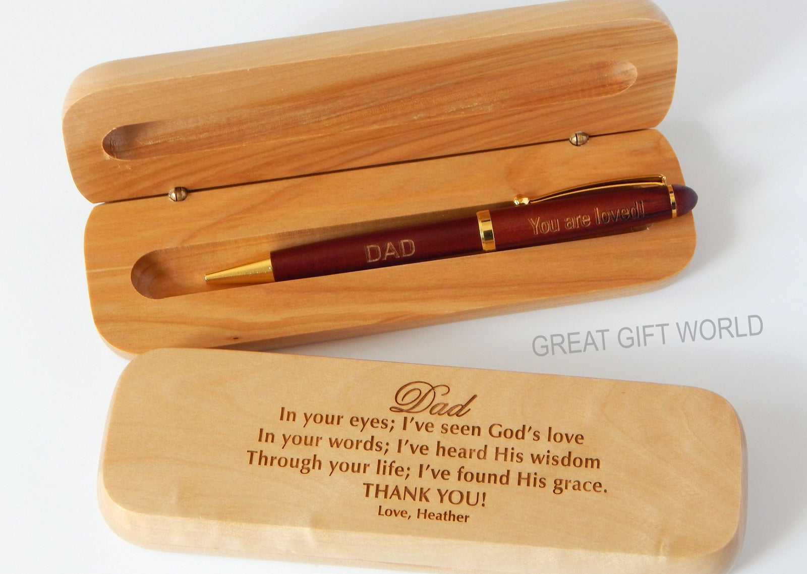 Christian Gifts for Dad | Personalized Wooden Pen | Religious Gift