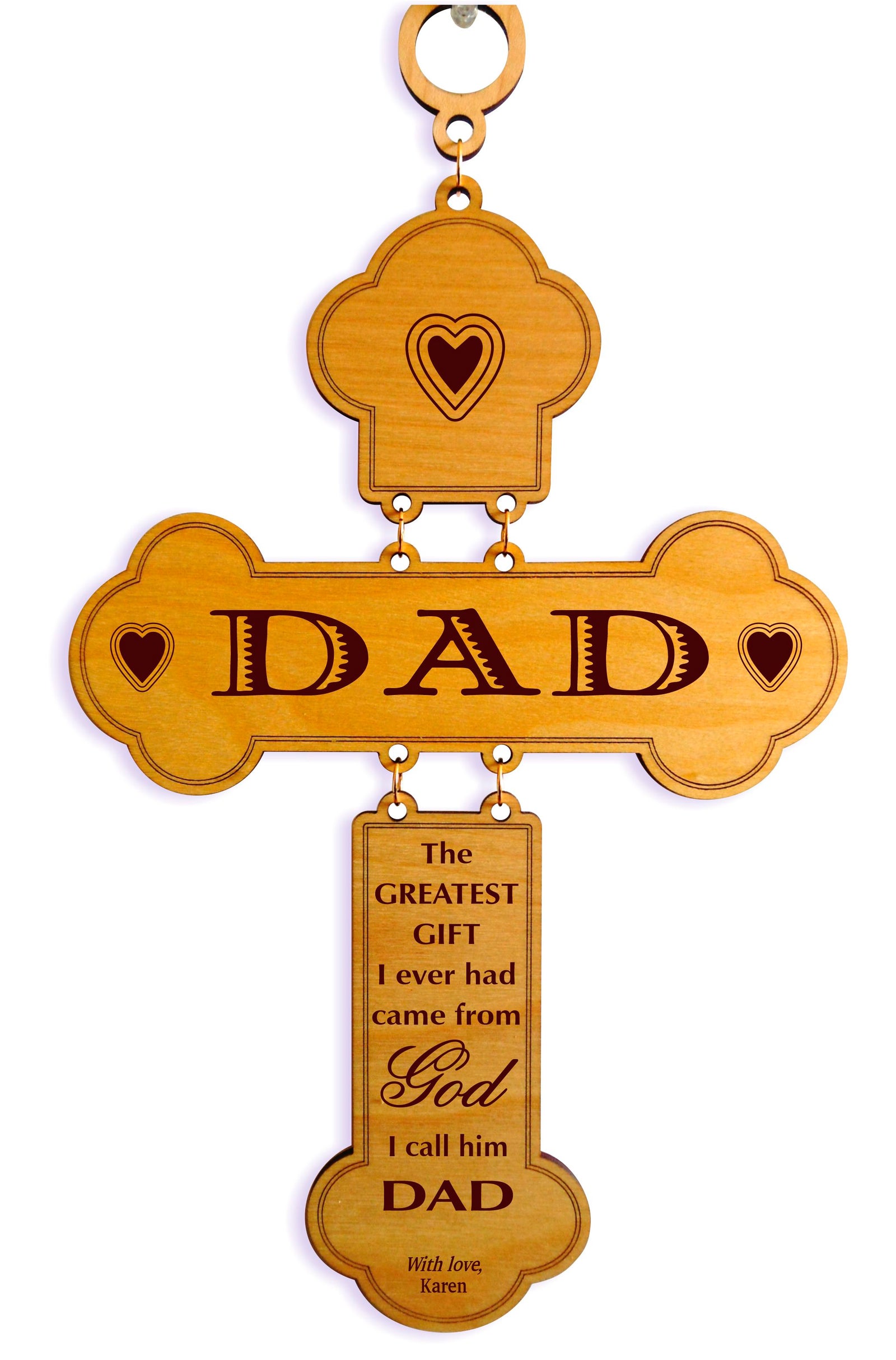 Personalized Home Gift for Dad | Religious Gift for Daddy Wall Wood Cross