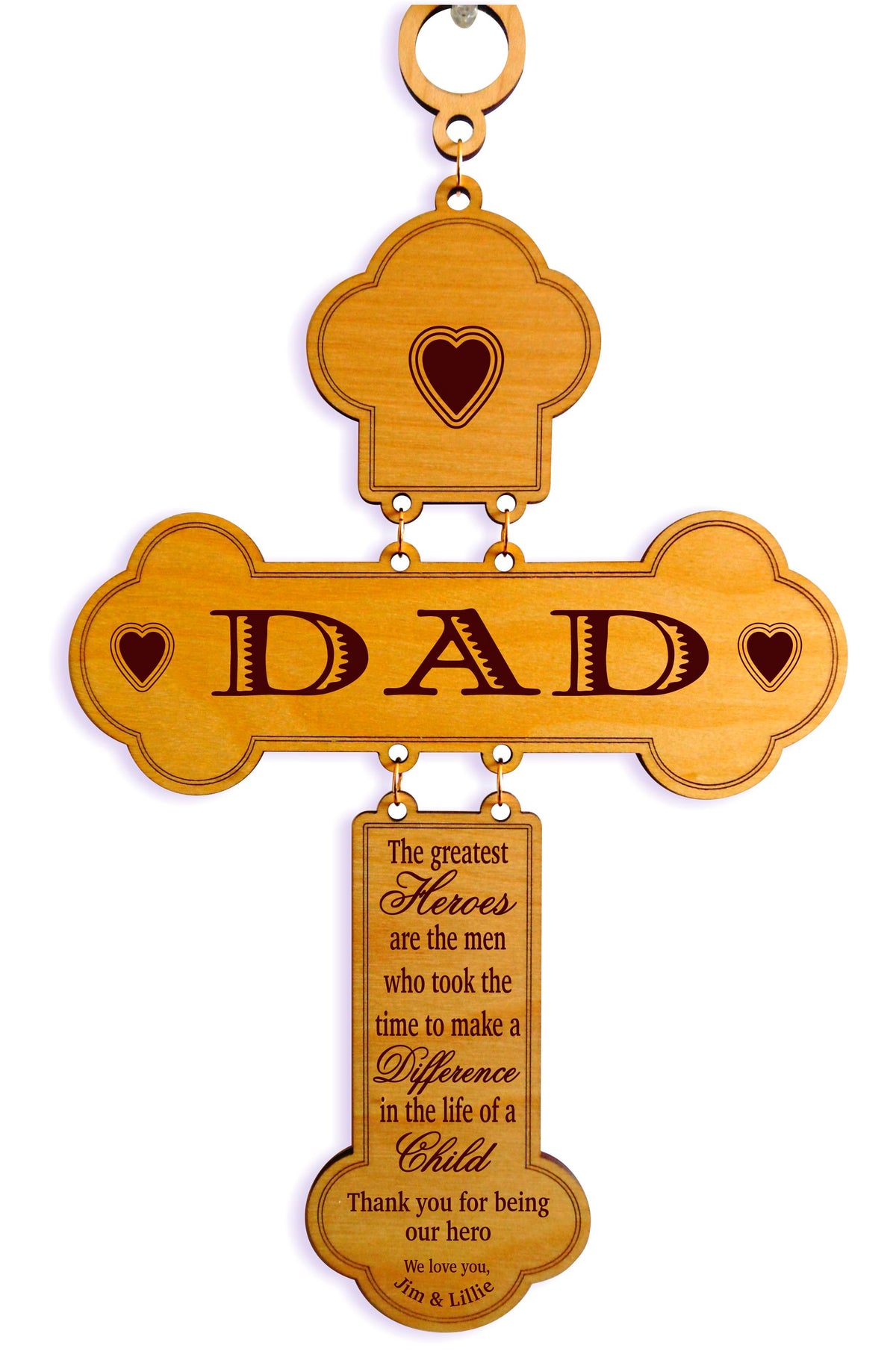 Father&#39;s Day Gift for Dad | Personalized Wall Wood Cross