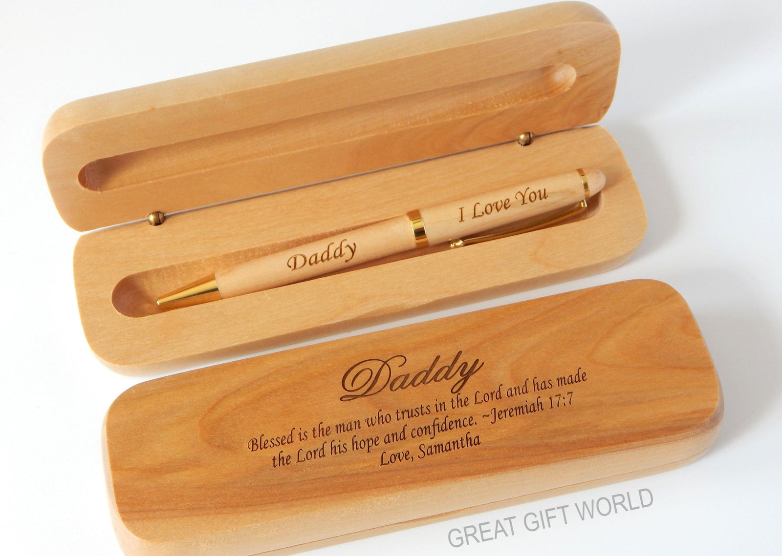 Christian Gifts for Daddy | Personalized Wood Pen | Religious Gift