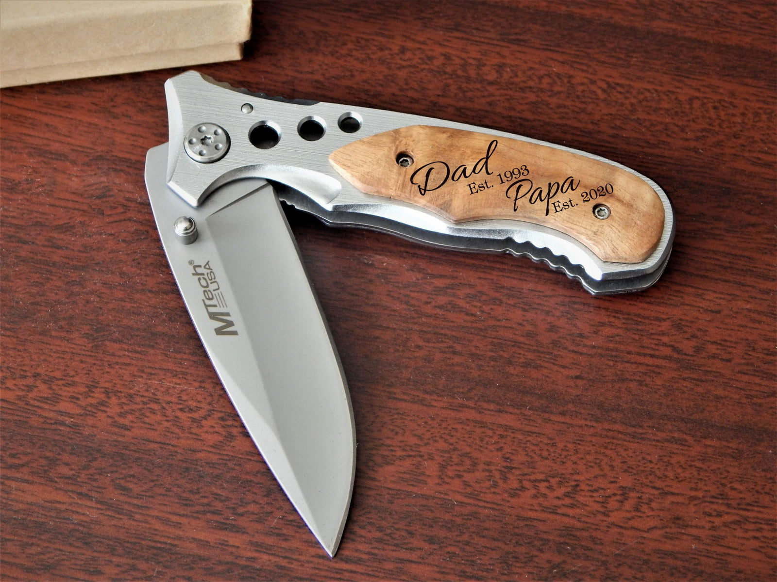 Engraved New Grandpa Gift | Pregnancy Reveal Pocket Knife | Fathers Day Gift