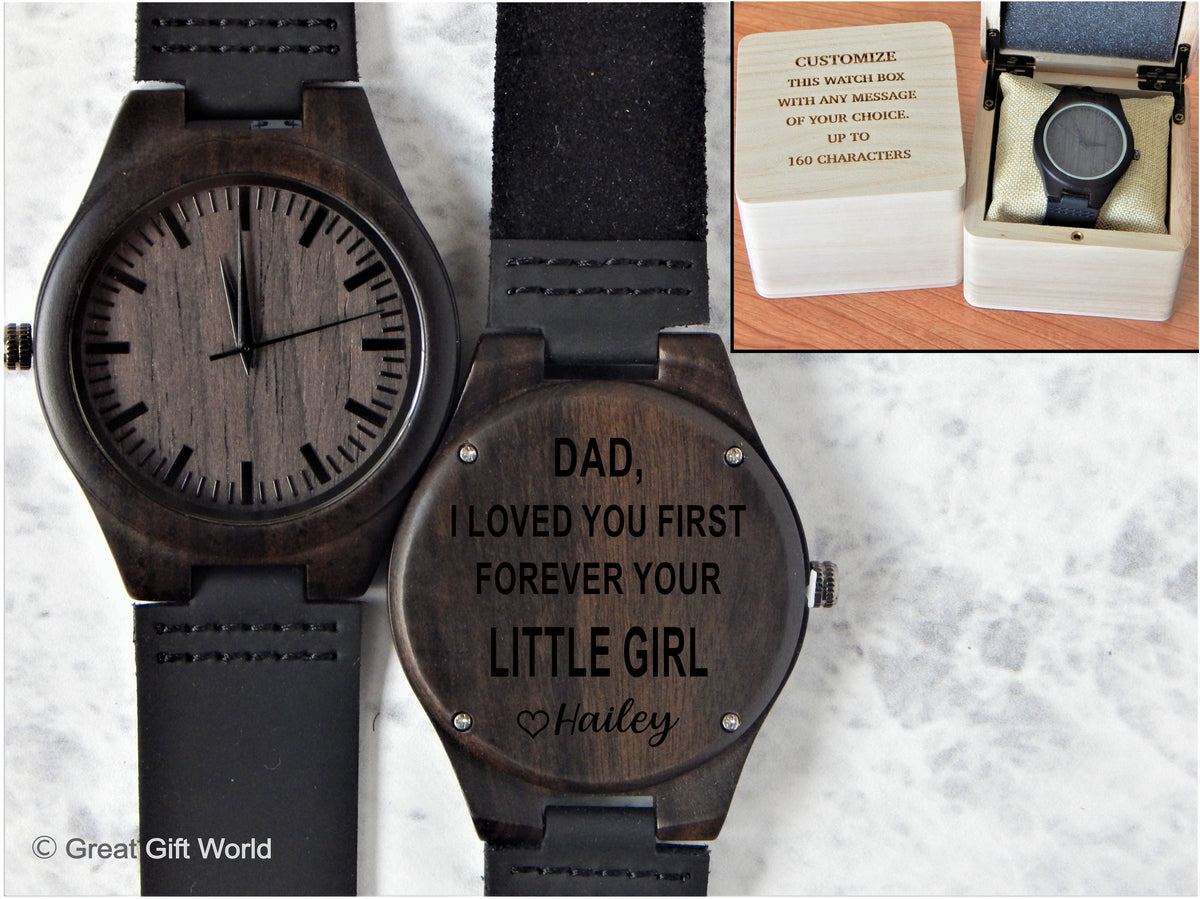 Father&#39;s Day Gift for Dad | Father of the Bride Engraved Wood Watch