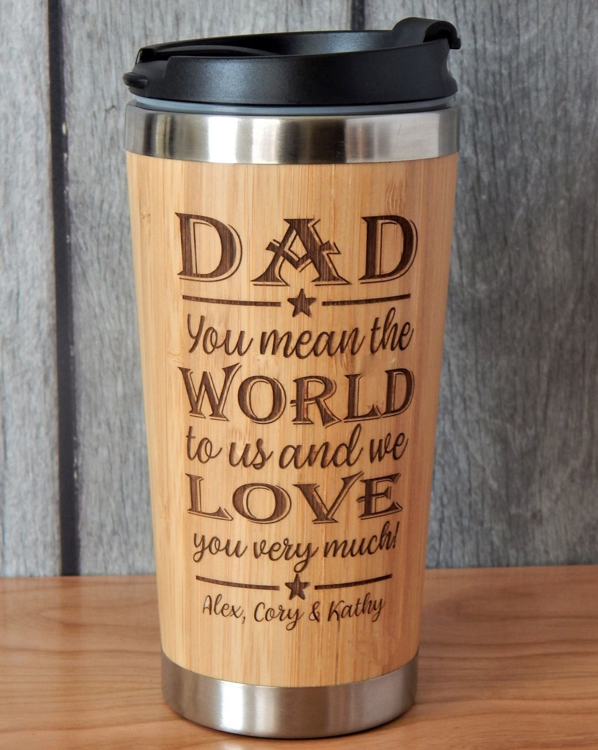 Personalized Dad Tumbler Gift | Father&#39;s Day Travel Mug | Engraved Daddy Cup