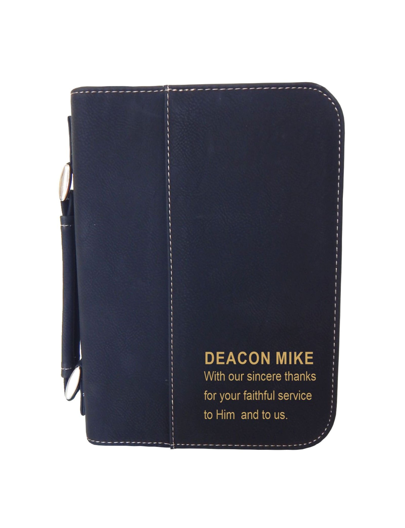 Engraved Leather Bible Cover Deacon Ordination Gift, BCL006