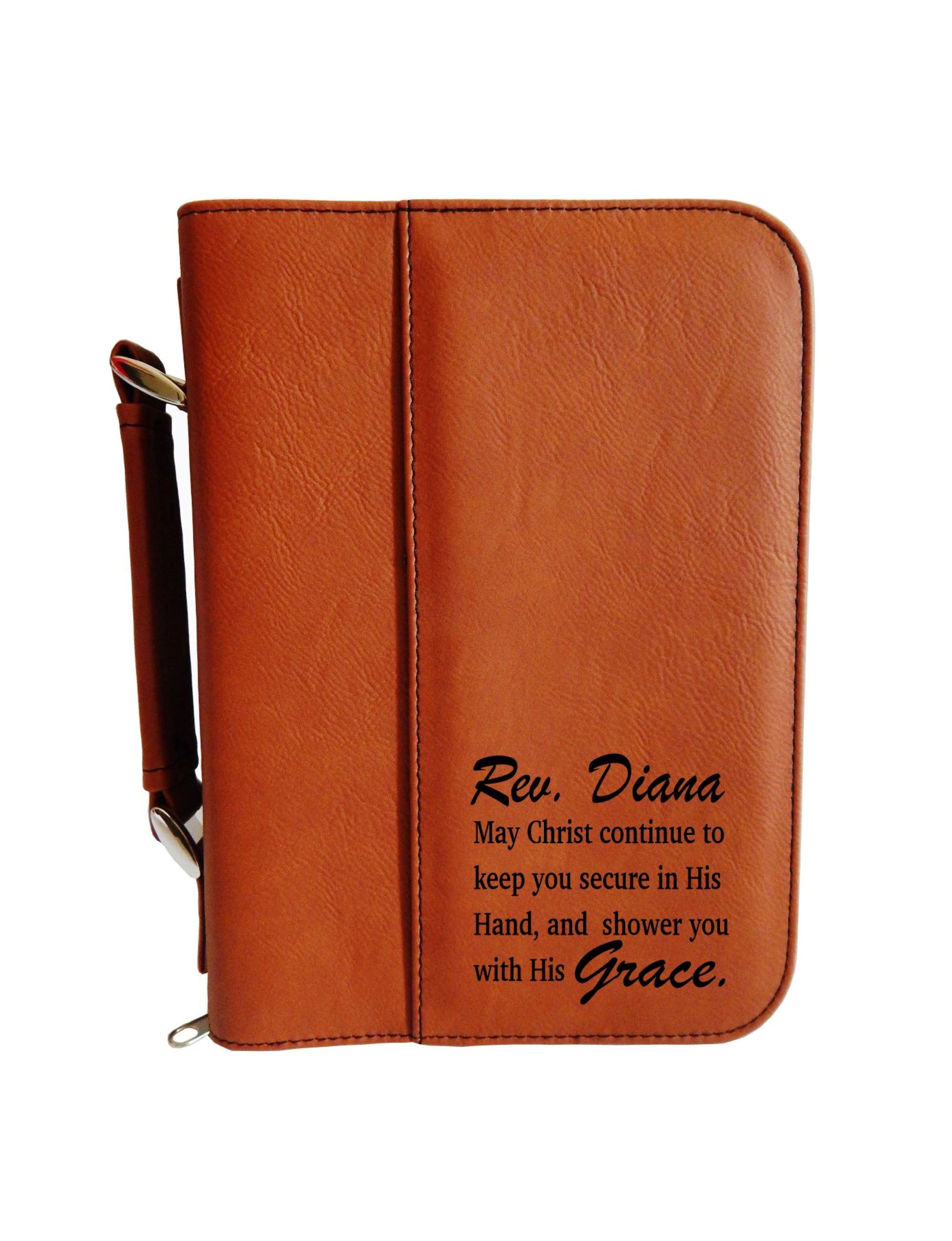 Christian Gifts for Women  | Religious Gift for Mom | Engraved Leather Bible Cover BCL016