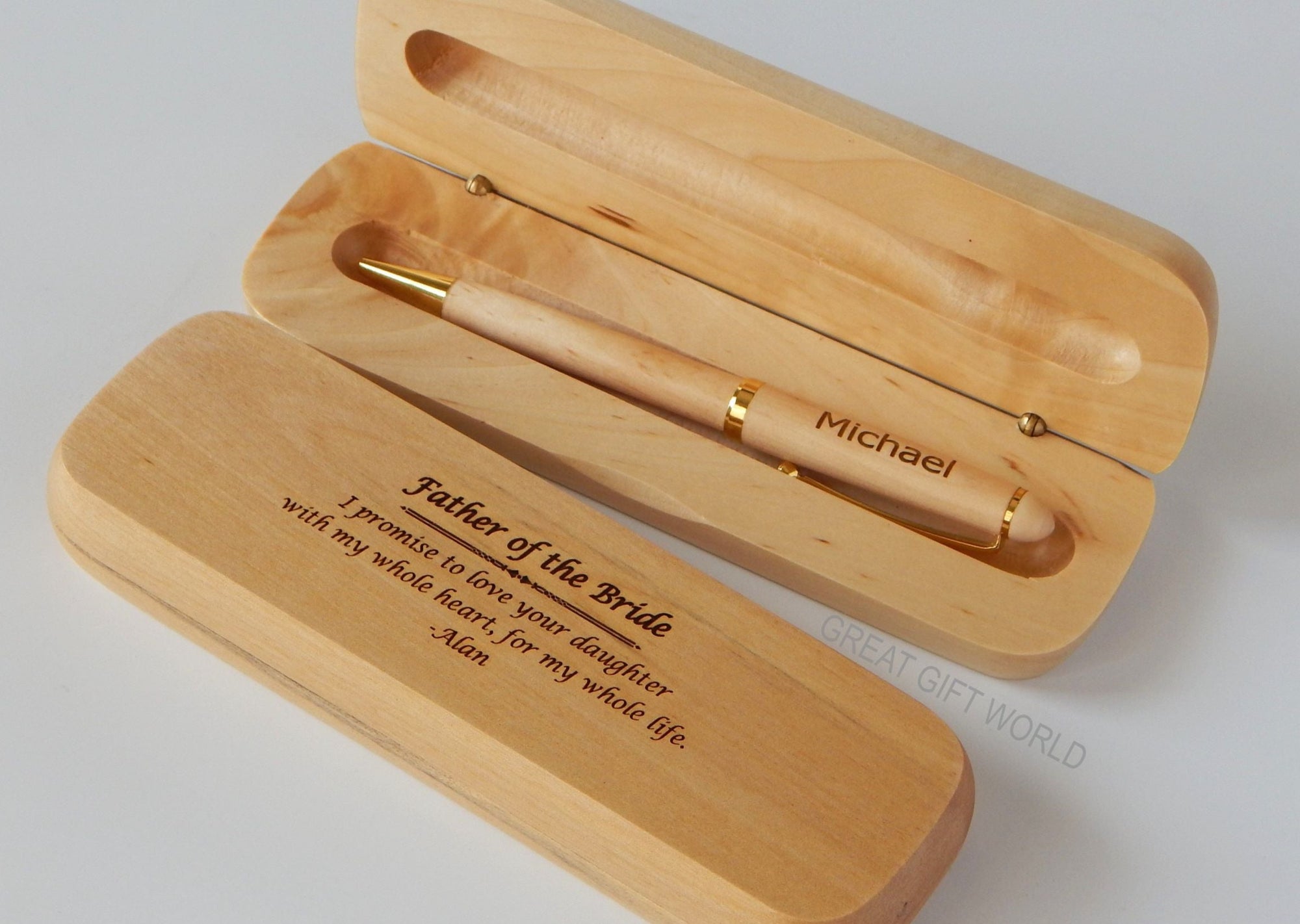 Father of the Bride Gift from Groom | Personalized Wood Pen