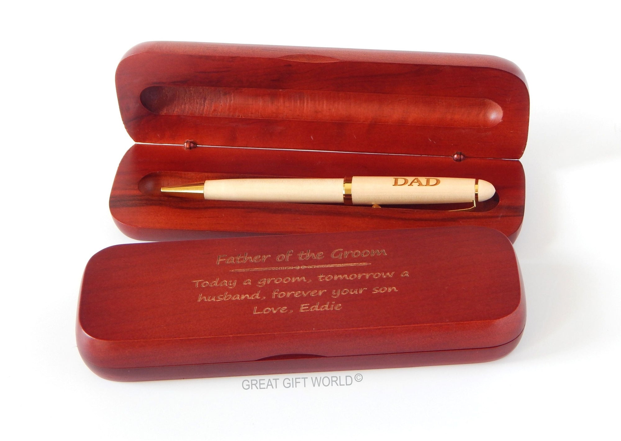 Father of the Groom Gift from Groom | Dad Wedding Wood Pen from Son