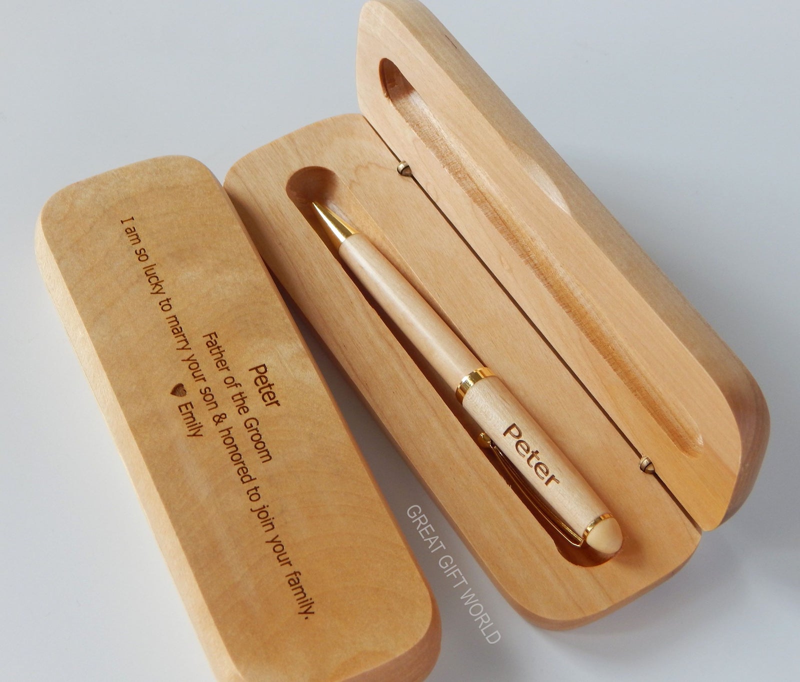 Father of the Groom Gift from Bride | Personalized Wooden Pens