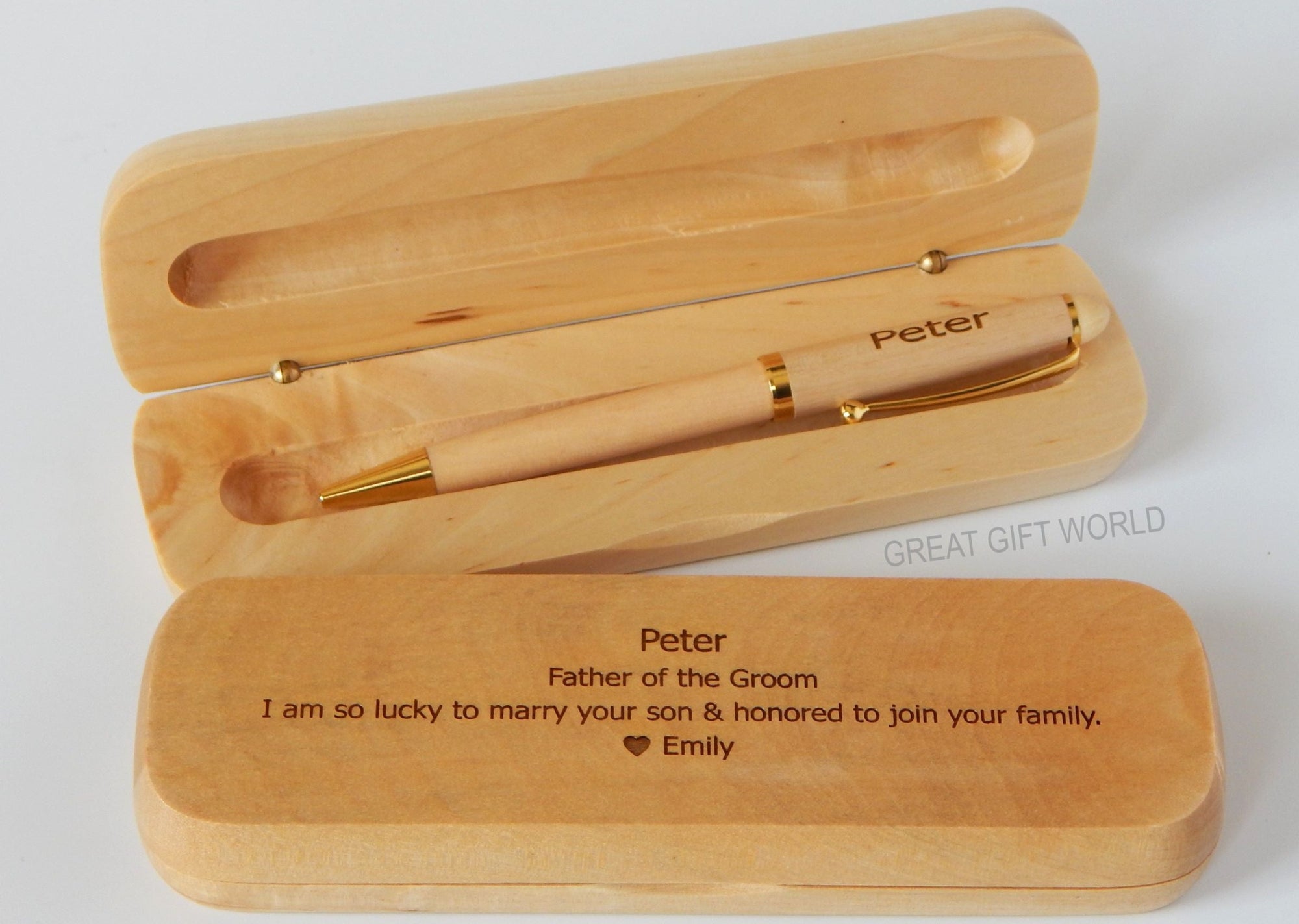 Father of the Groom Gift from Bride | Personalized Wooden Pens