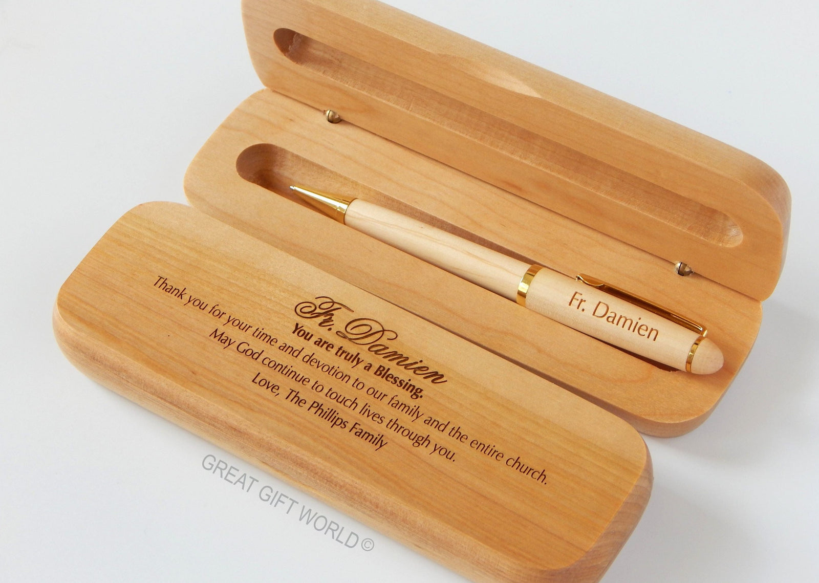 Pastor Anniversary Gift Engraved Wood Pen