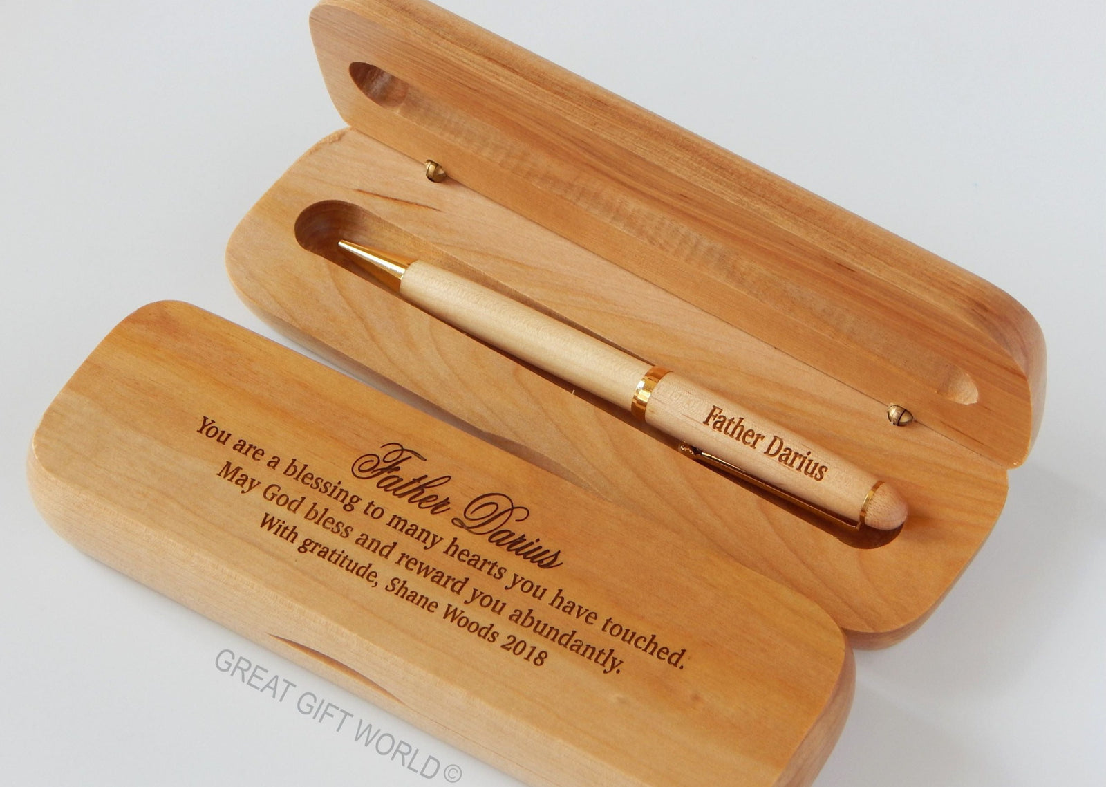 Engraved Pastor Appreciation Gift: Personalized Wooden Pen