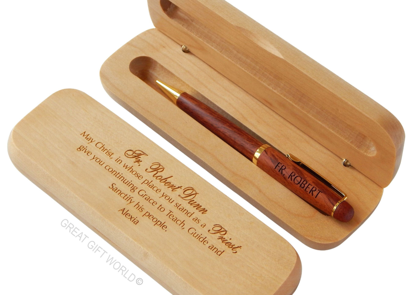 Personalized Catholic Priest Wood Pen: Custom Engraved Gift
