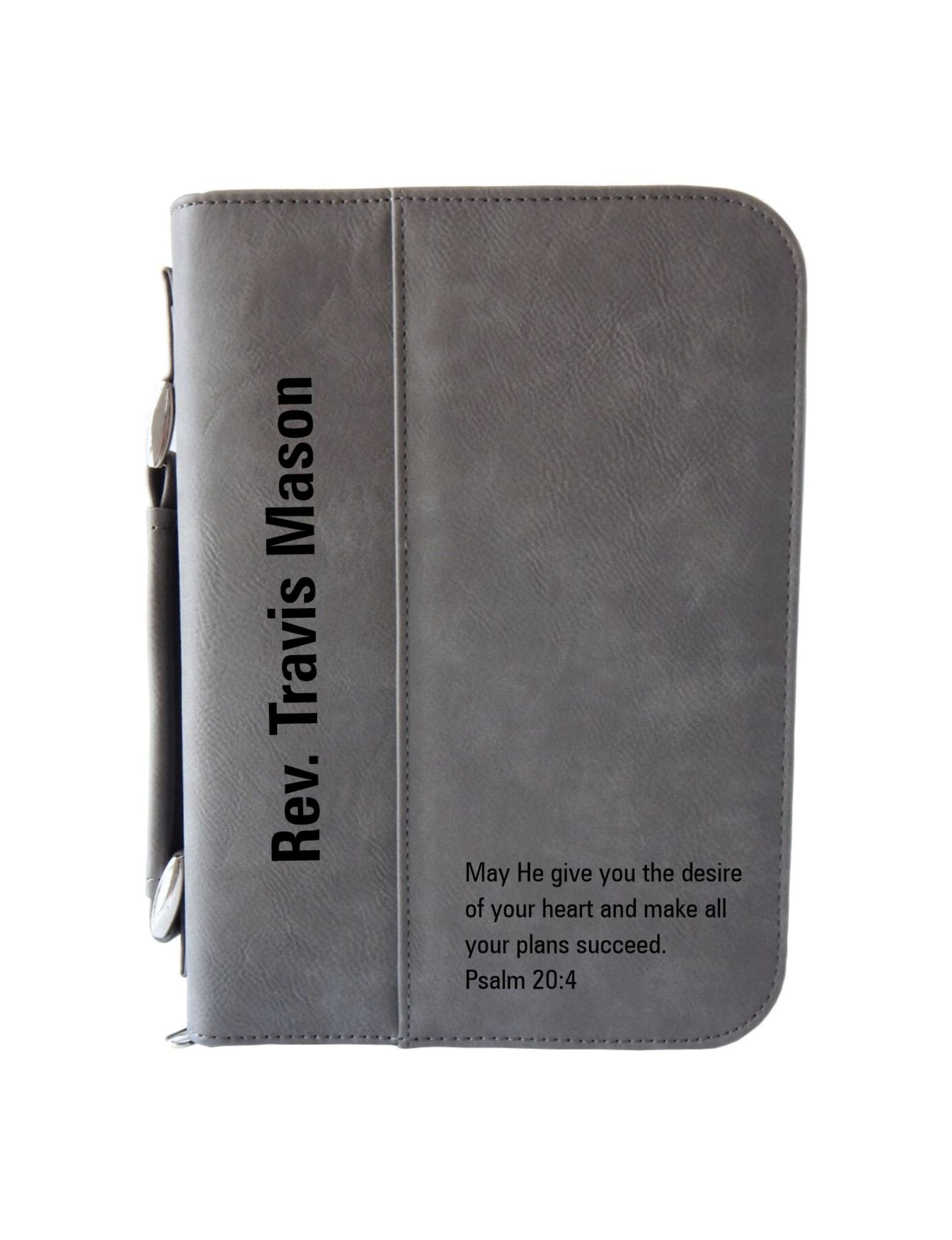 Officiant Wedding Gift for Pastor | Leather Bible Cover with Zipper and Handle