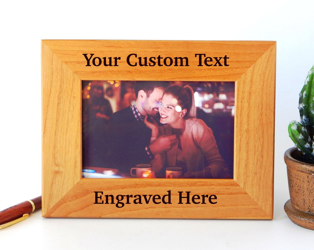 Engraved Picture Frames | Custom Photo Frame Gift for Wedding 4x6 5x7 Personalized