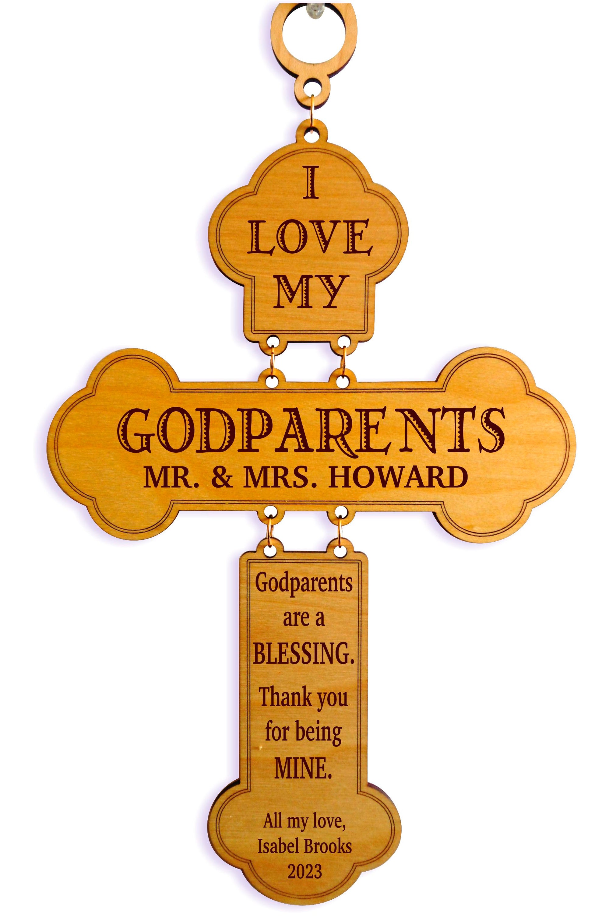 Gift for Godparents | Godparent Personalized Cross | Baptism Gift
