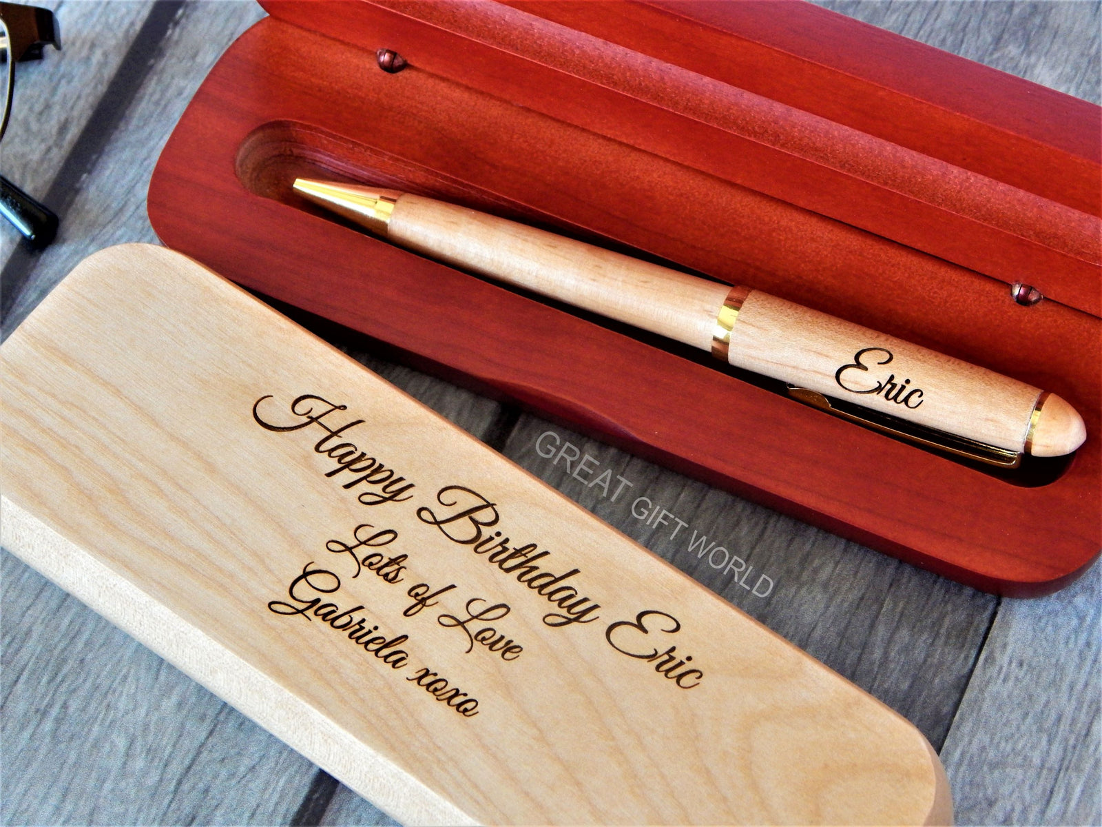 Custom Wood Pen Set: Personalized Birthday Gift for Him