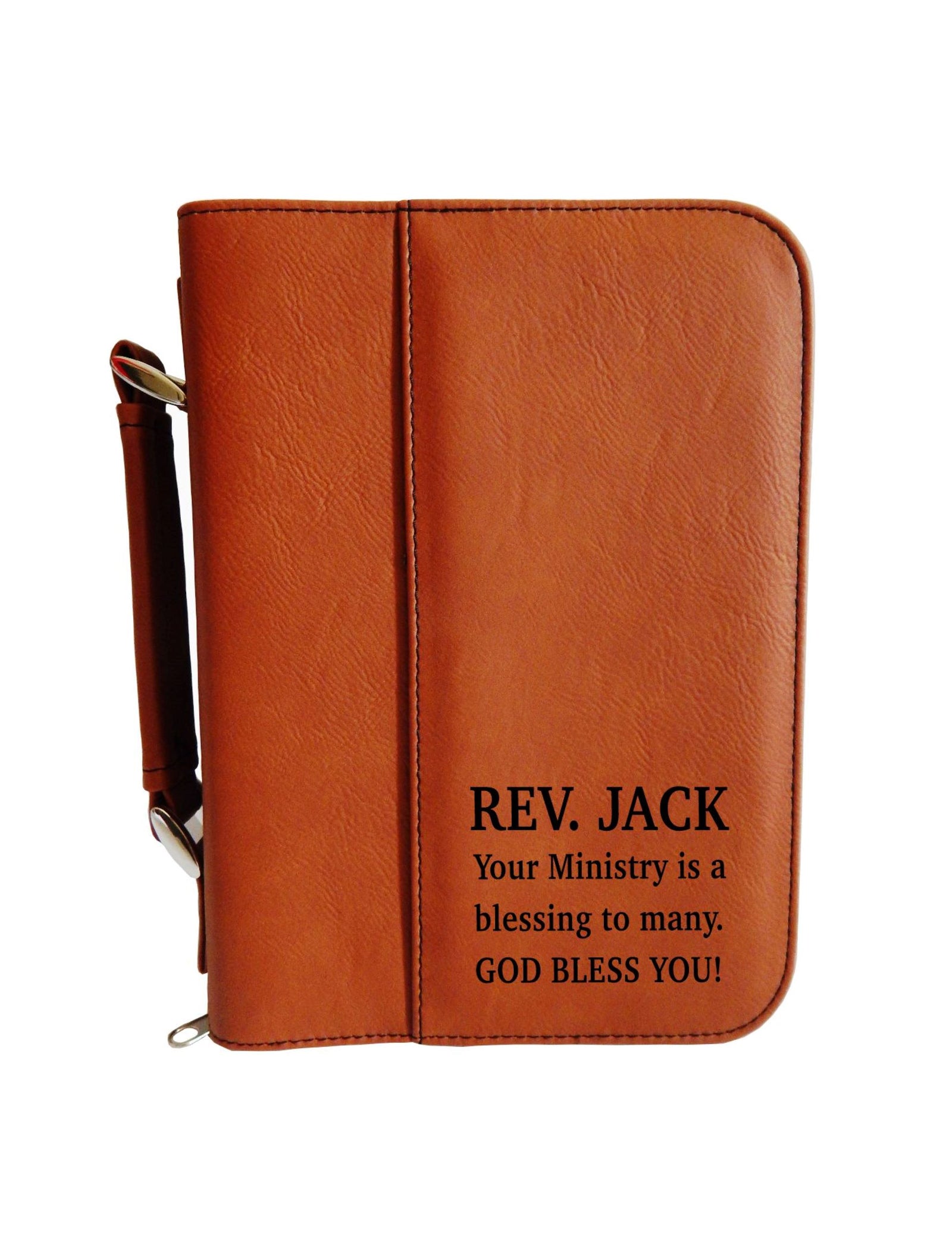 Leather Bible Case Pastor Gift: Custom Priest Ordination Bible Cover BCL032