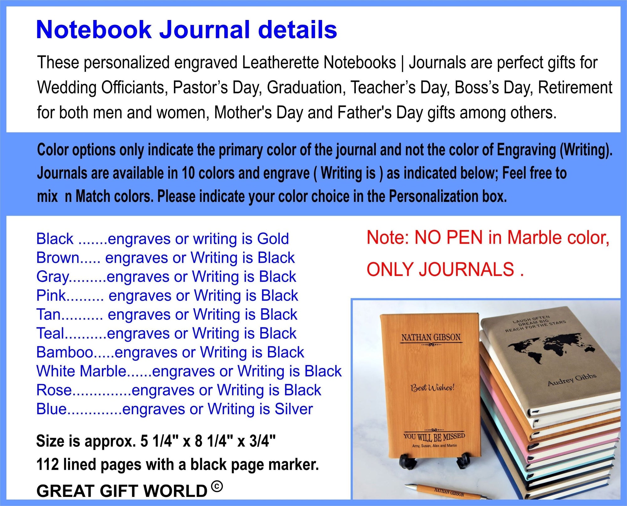 Personalized Mentor Teacher Gift | Custom Journal Notebook
