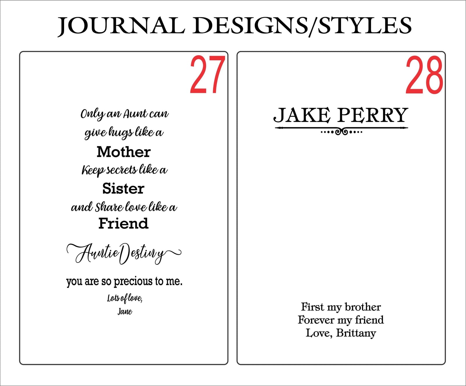 Personalized Gift for Aunt | Custom Mother's Day Gift |Travel Journal