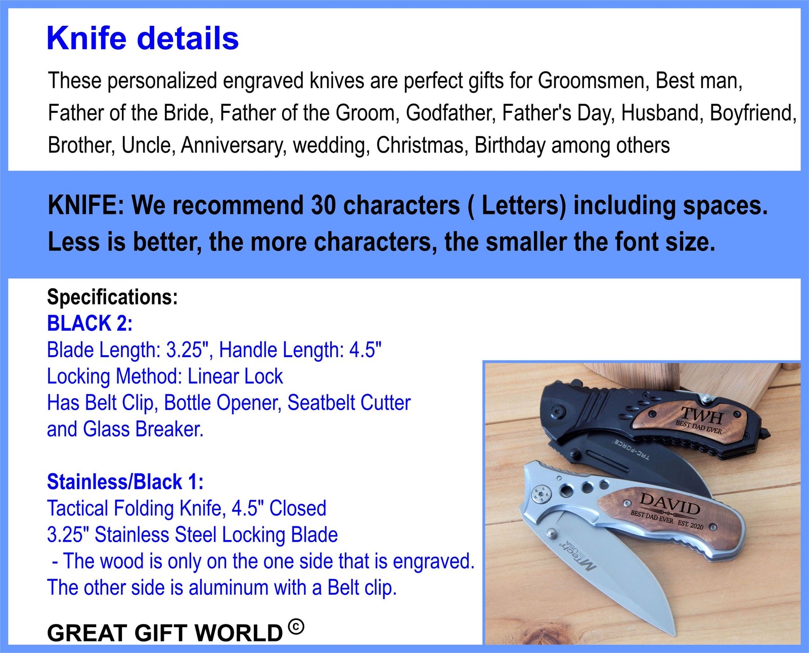 Personalized Knife Gift for Uncle | New Pocket Knives | Uncle to be Gift