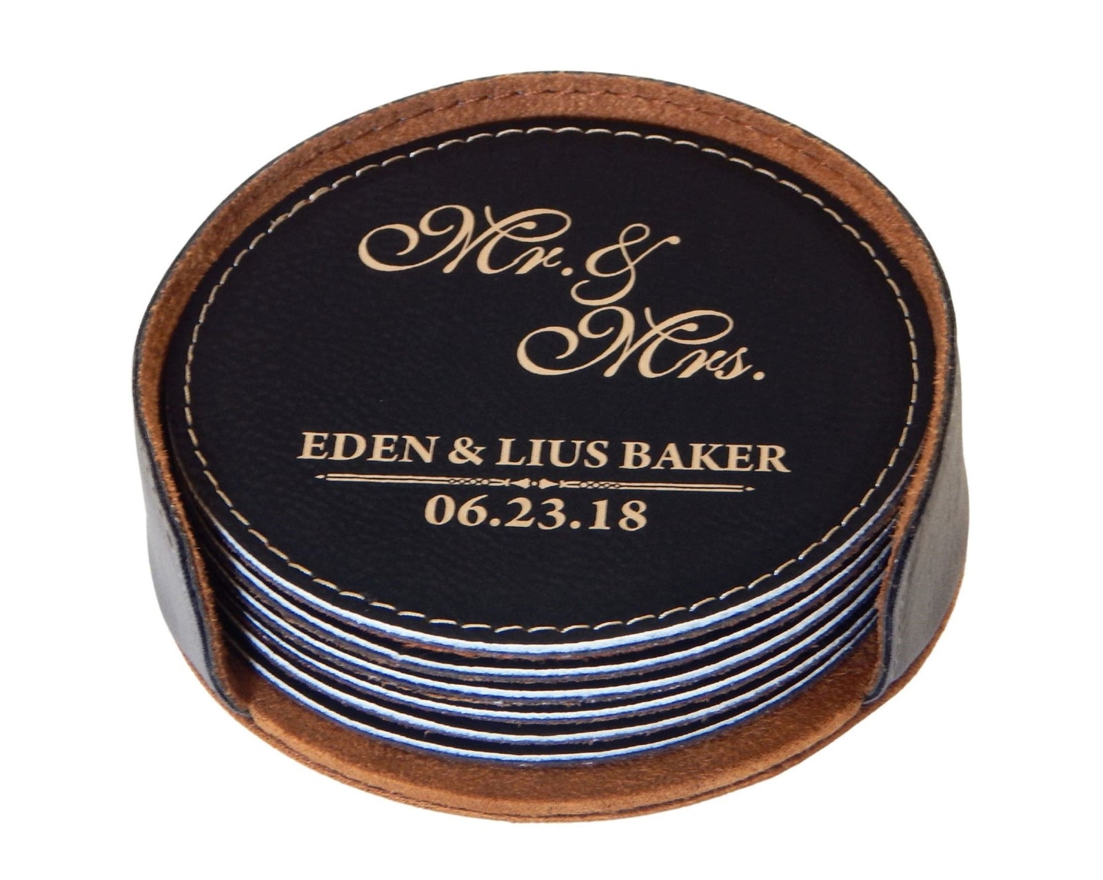 Anniversary Gifts for Couple | Wedding Gift for Couple | Engraved Coaster Set