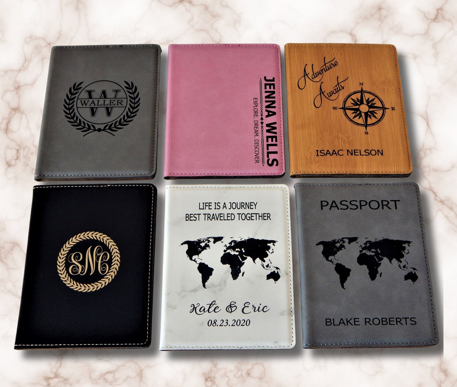 Mr and Mrs Personalized Passport Holder, Cover | Custom Couple Honeymoon Gift PPC1