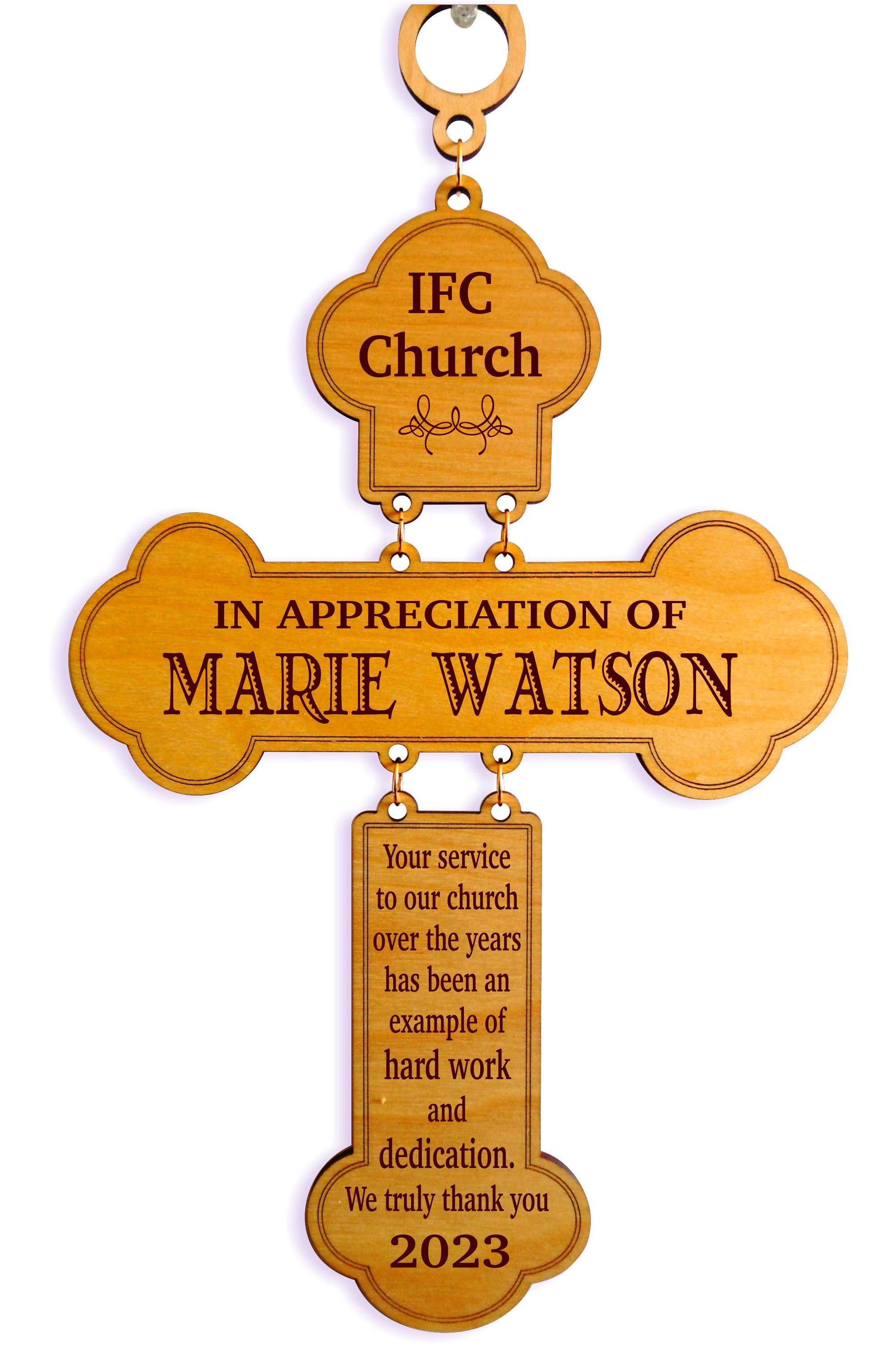 Religious Gift for Church Worker | Employee Appreciation Cross Personalized