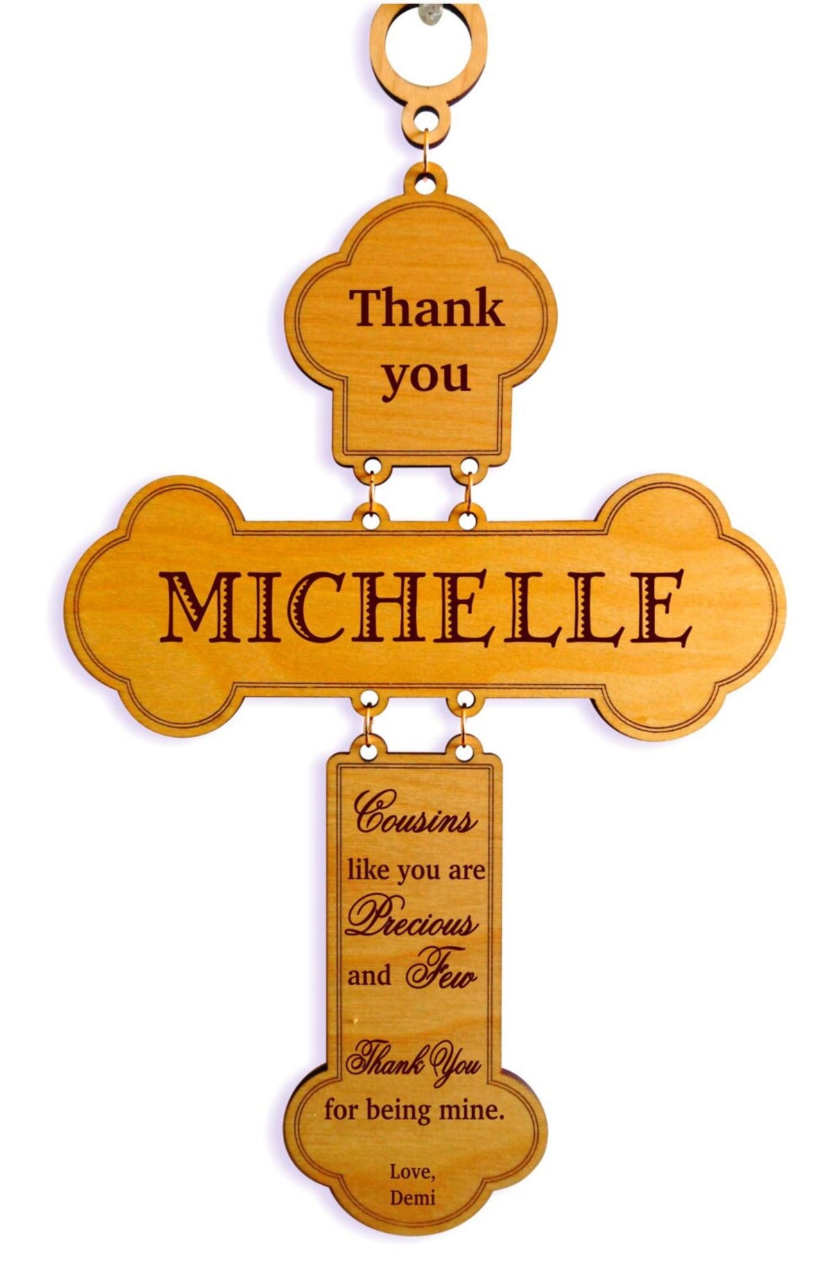 Custom Cousin Gift | Personalized Wall Cross | Long Distance Gift