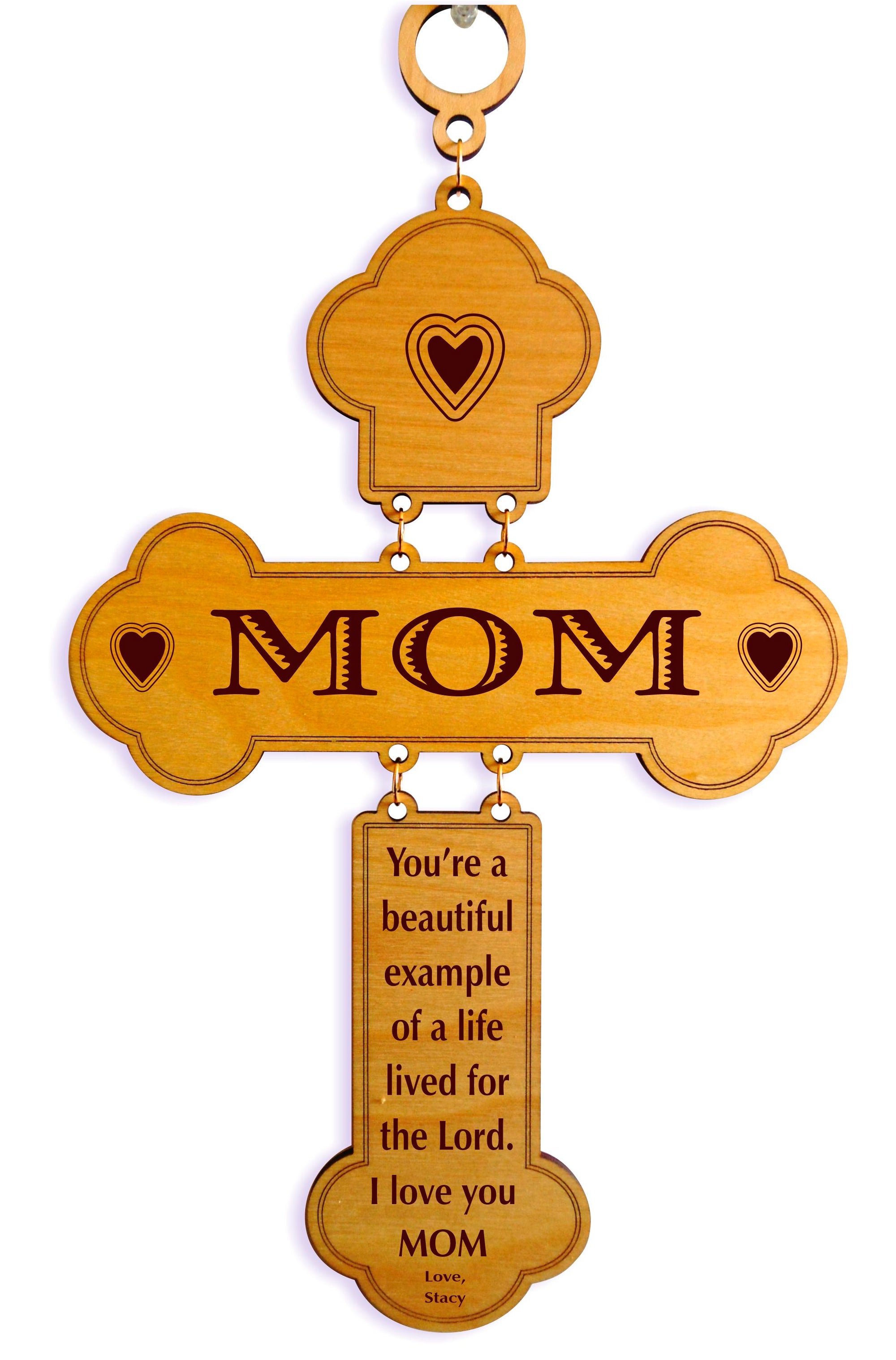 Christian Gift for Mom | Religious Personalized Wall Wood Cross