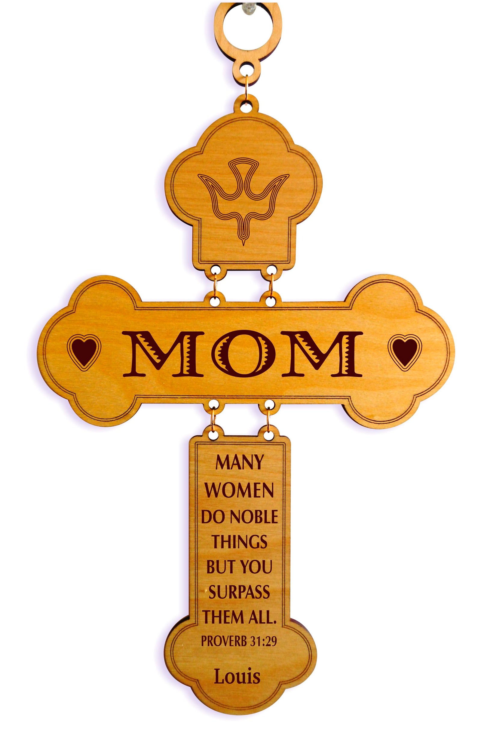 Religious Gift for a Godly Mom | Personalized Wall Wood Cross Gift
